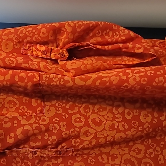 APT. 9 Tunic Top Women's 3X Terra Cotta Roll-Tab Sleeve Chiffon Layered Cheetah - Picture 4 of 12